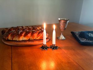 Sabbath Challah, Candles, Wine cup and Challah Cover