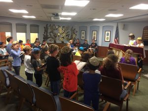 Religious School Students Praying in Small Sanctuary