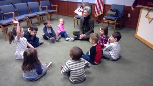 Children with hands up