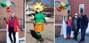 purim costumed celebrants