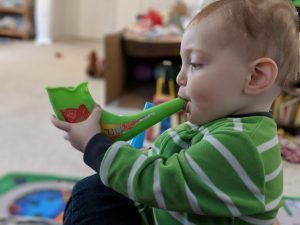 Baby Boy blowing Shofar